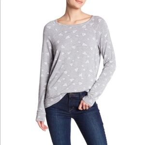 Joie gray heart sweater size S // 0591